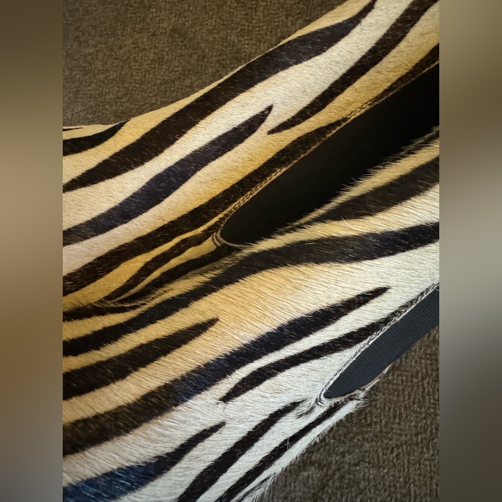 Vintage Zebra Haircalf Chelsea Boots‎ | Chunky Heel | Size 7 - Picture 6 of 16
